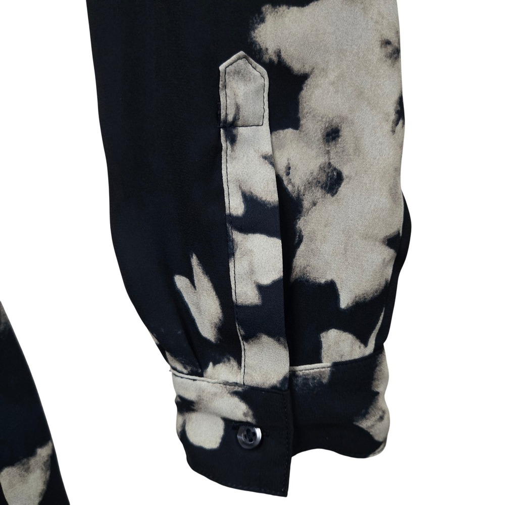 Simply Vera Vera Wang Navy Floral Print Tunic Blouse Top Women's Size Medium - Picture 4 of 9
